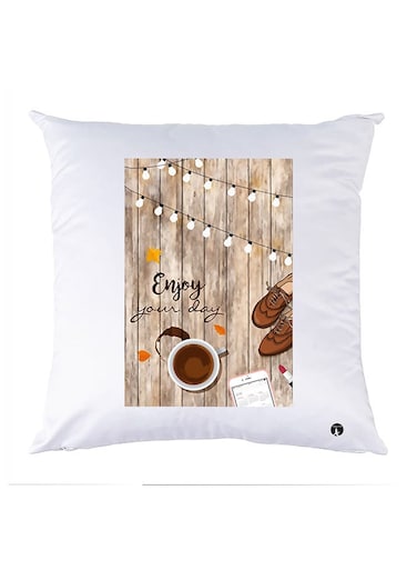 Printed Pillow polyester White 30x30cm