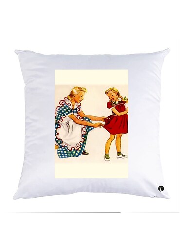 Printed Pillow Case polyester White 30x30cm