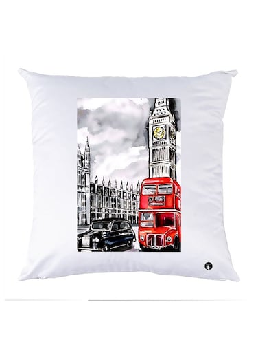 Printed Pillow polyester White 30x30cm