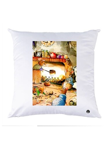 Printed Pillow polyester White 30x30cm