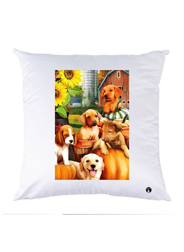 Printed Pillow Polyester White 30x30cm