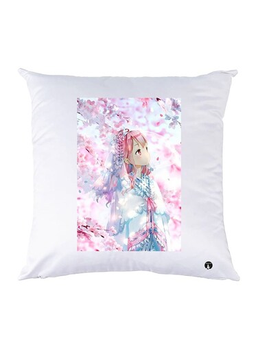 Printed Pillow Polyester White 30x30cm