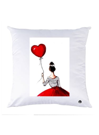 Printed Pillow polyester White 30x30cm