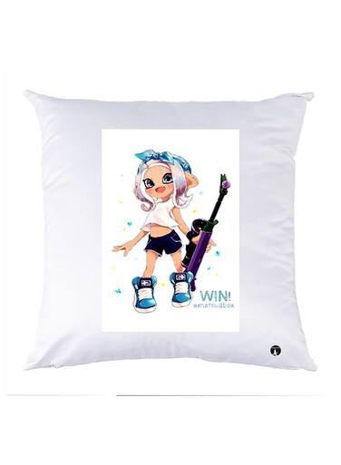 Printed Pillow polyester White 30x30cm