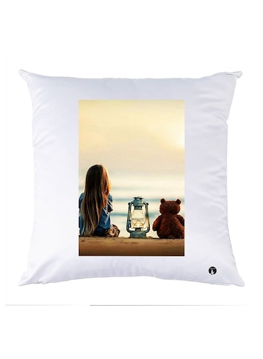 Printed Pillow Case polyester White 30x30cm