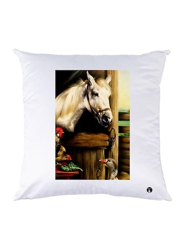 Printed Pillow polyester White 30x30cm