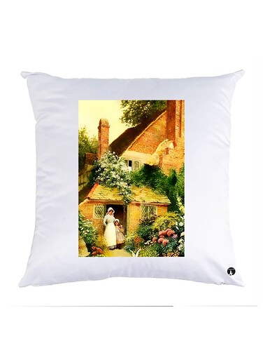 Printed Pillow polyester White 30x30cm