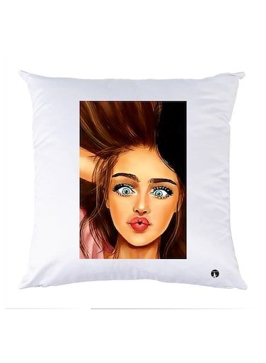 Printed Pillow Case polyester White 30x30cm