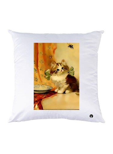 Printed Pillow Case polyester White 30x30cm