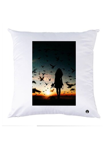 Printed Pillow Case polyester White 30x30cm
