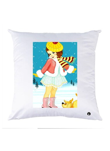 Printed Pillow Case Polyester White 30x30cm