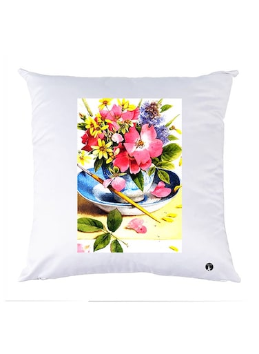 Printed Pillow polyester White 30x30cm