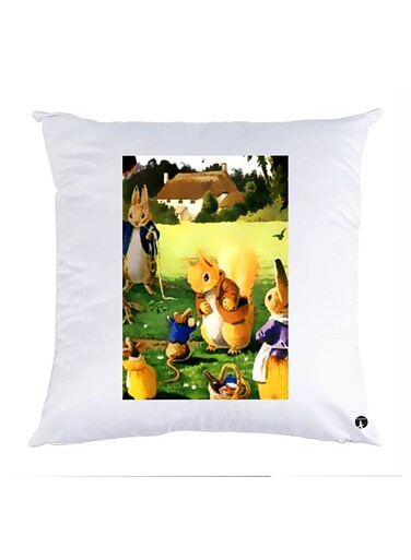 Printed Pillow Case Polyester White 30x30cm