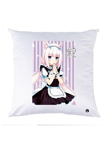 Printed Pillow Case polyester White 30x30cm