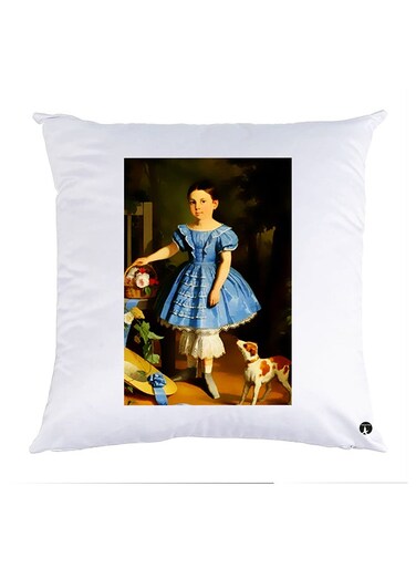 Printed Pillow Case Polyester White 30x30cm