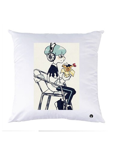 Printed Pillow Case polyester White 30x30cm