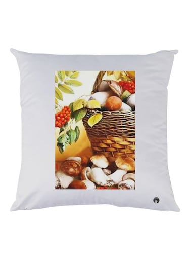 Fruit Basket Printed Decorative Throw Pillow White/Brown/Green