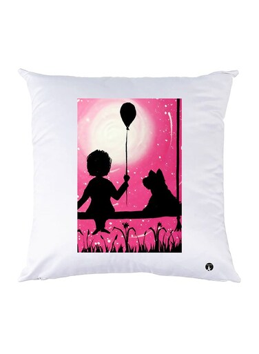 Printed Pillow polyester White 30x30cm