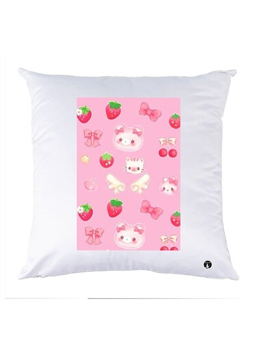 Printed Pillow Case Polyester White 30x30cm