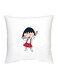 Chibi Maruko Chan Character Printed Decorative Pillow White/Beige/Blue 16x16inch