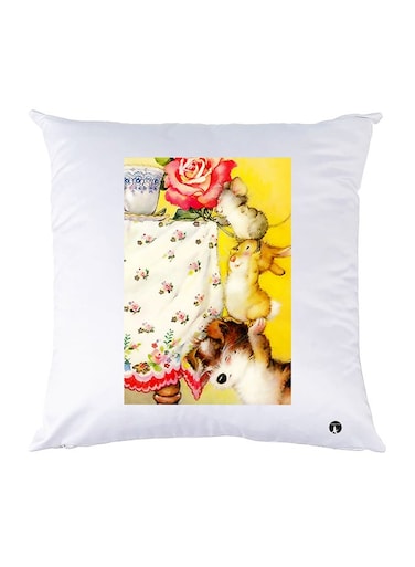 Printed Pillow Case polyester White 30x30cm