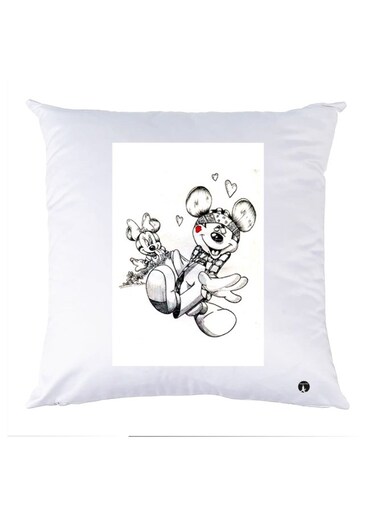 Printed Pillow polyester White/Black 30x30cm