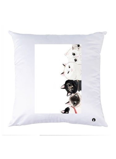 Printed Pillow polyester White 30x30cm