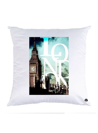 Printed Pillow Case Polyester White 30x30cm