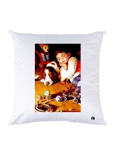 Printed Pillow Case polyester White 30x30cm