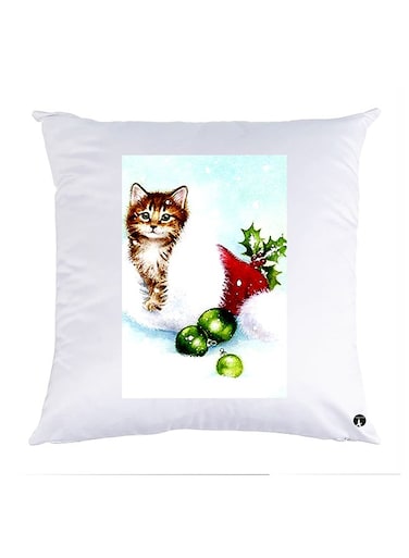 Printed Pillow polyester White 30x30cm