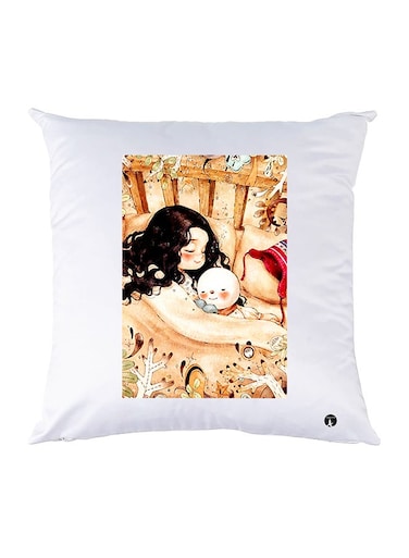 Printed Pillow Case Polyester White 30x30cm