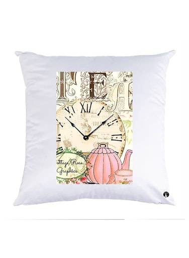 Printed Pillow Polyester White 30x30cm