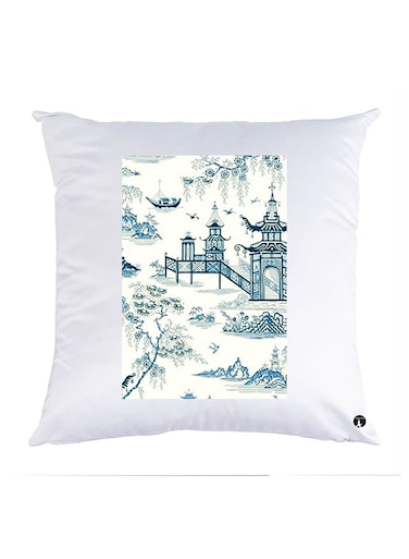 Printed Pillow Case polyester White 30x30cm