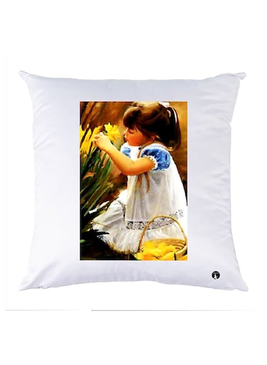Printed Pillow Case polyester White 30x30cm
