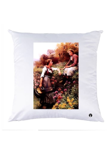 Printed Pillow Polyester White