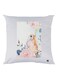 Bird With Rose Printed Throw Pillow White/Pink/Yellow 30x30cm