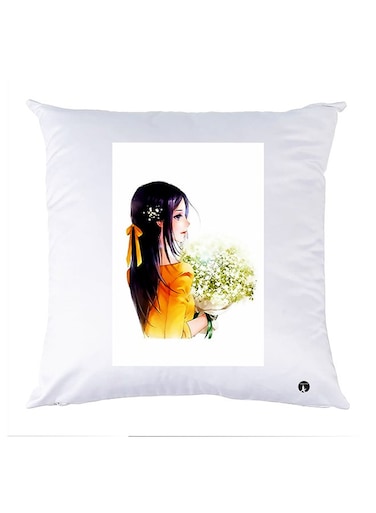 Printed Pillow Case polyester White 30x30cm