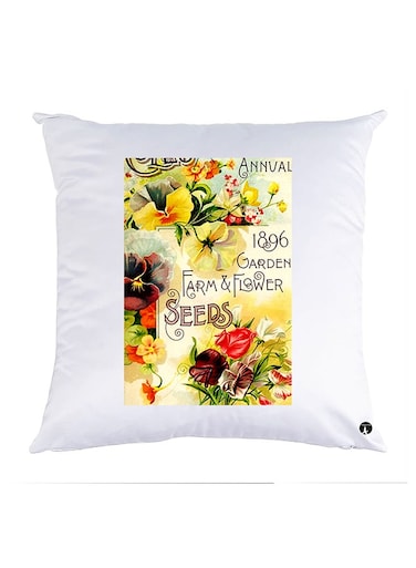 Printed Pillow Case polyester White 30x30cm
