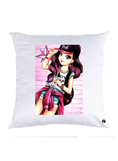 Printed Pillow Case polyester White 30x30cm