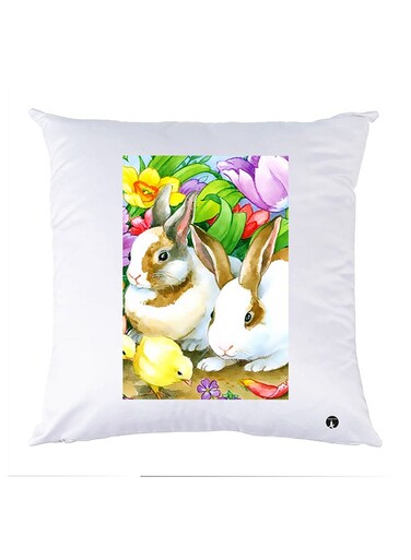 Printed Pillow polyester White 30x30cm
