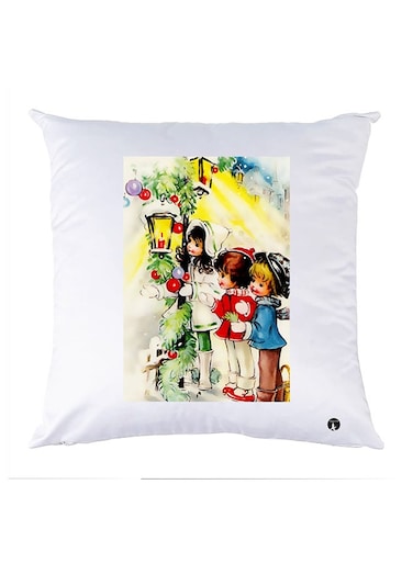 Printed Pillow polyester White 30x30cm