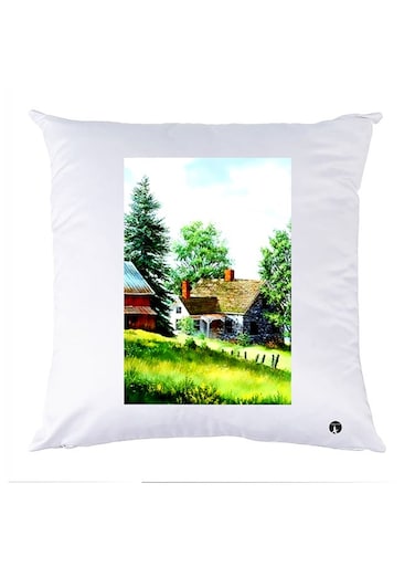 Printed Pillow Case polyester White 30x30cm