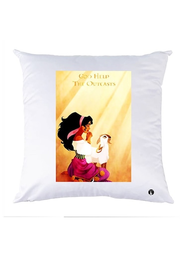 Printed Pillow Polyester White 30x30cm