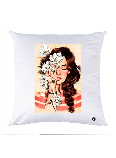 Printed Pillow Case polyester White 30x30cm
