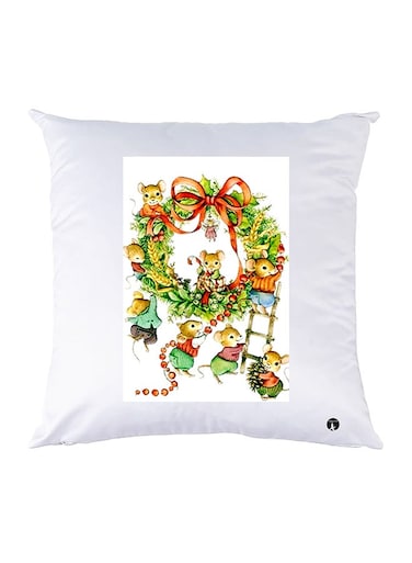 Printed Pillow polyester White 30x30cm