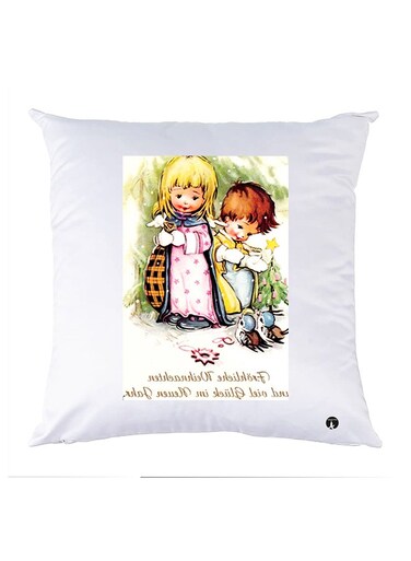 Printed Pillow Case polyester White 30x30cm