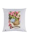 Flowers Printed Decorative Throw Pillow White/Pink/Green 30x30cm