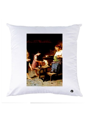 Printed Pillow polyester White 30x30cm