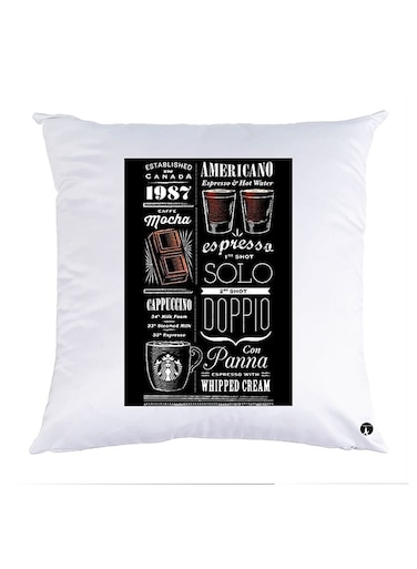 Printed Pillow polyester White 30x30cm