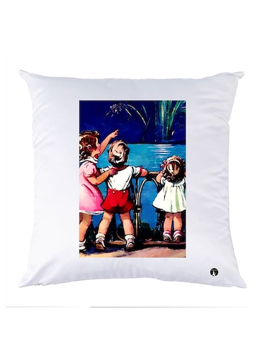 Printed Pillow polyester White 30x30cm